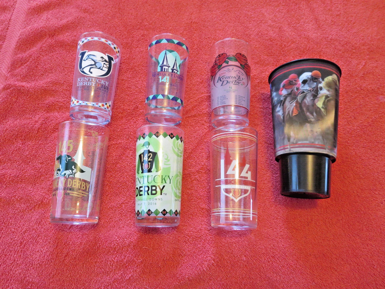 Kentucky Derby Drinking Glasses Set of 6 Plus Hologram Cup | eBay