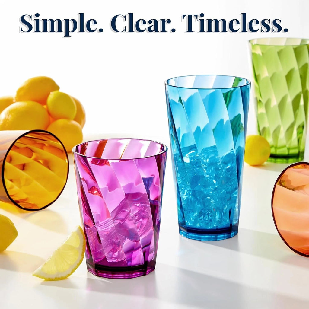 US Acrylic Optix Plastic Reusable Drinking Glasses (Set of 16) 14Oz Rocks & 20O | eBay