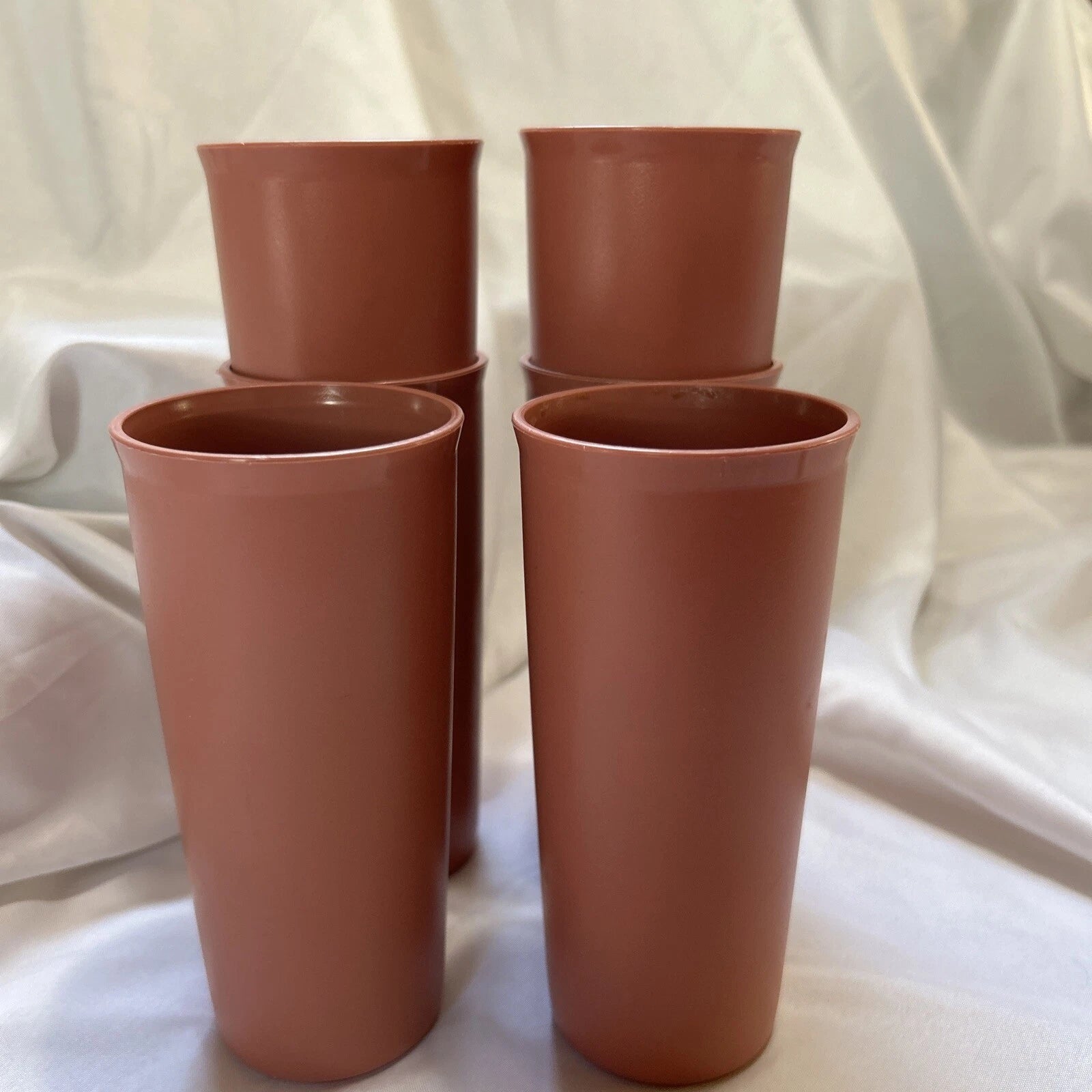Set Of 6 Dusty Rose Drinking Glasses #115 Stackable Unbreakable USA VTG | eBay