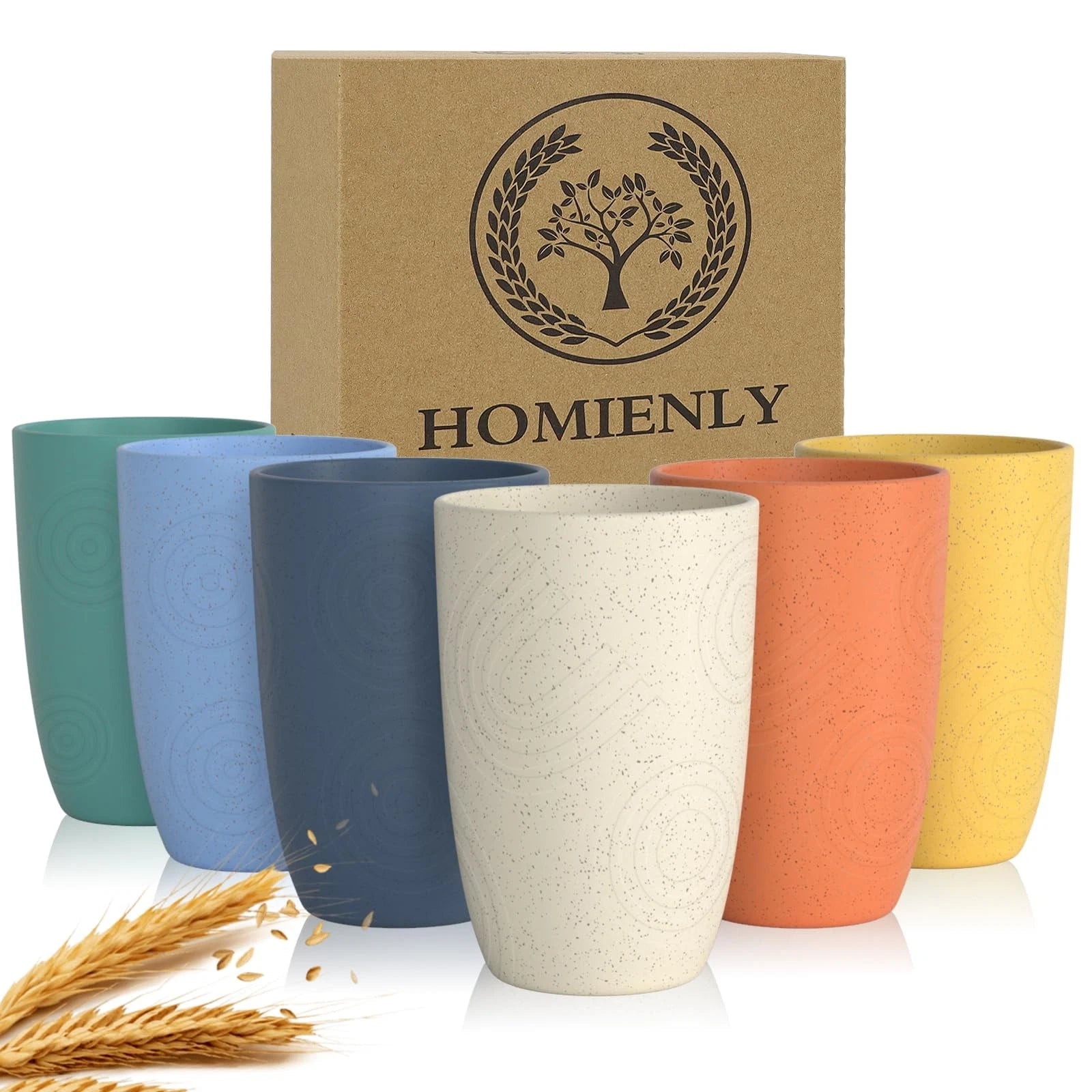 Drinking Glasses Premium Wheat Straw Unbreakable Cups - Set of 6 Alternative ... | eBay