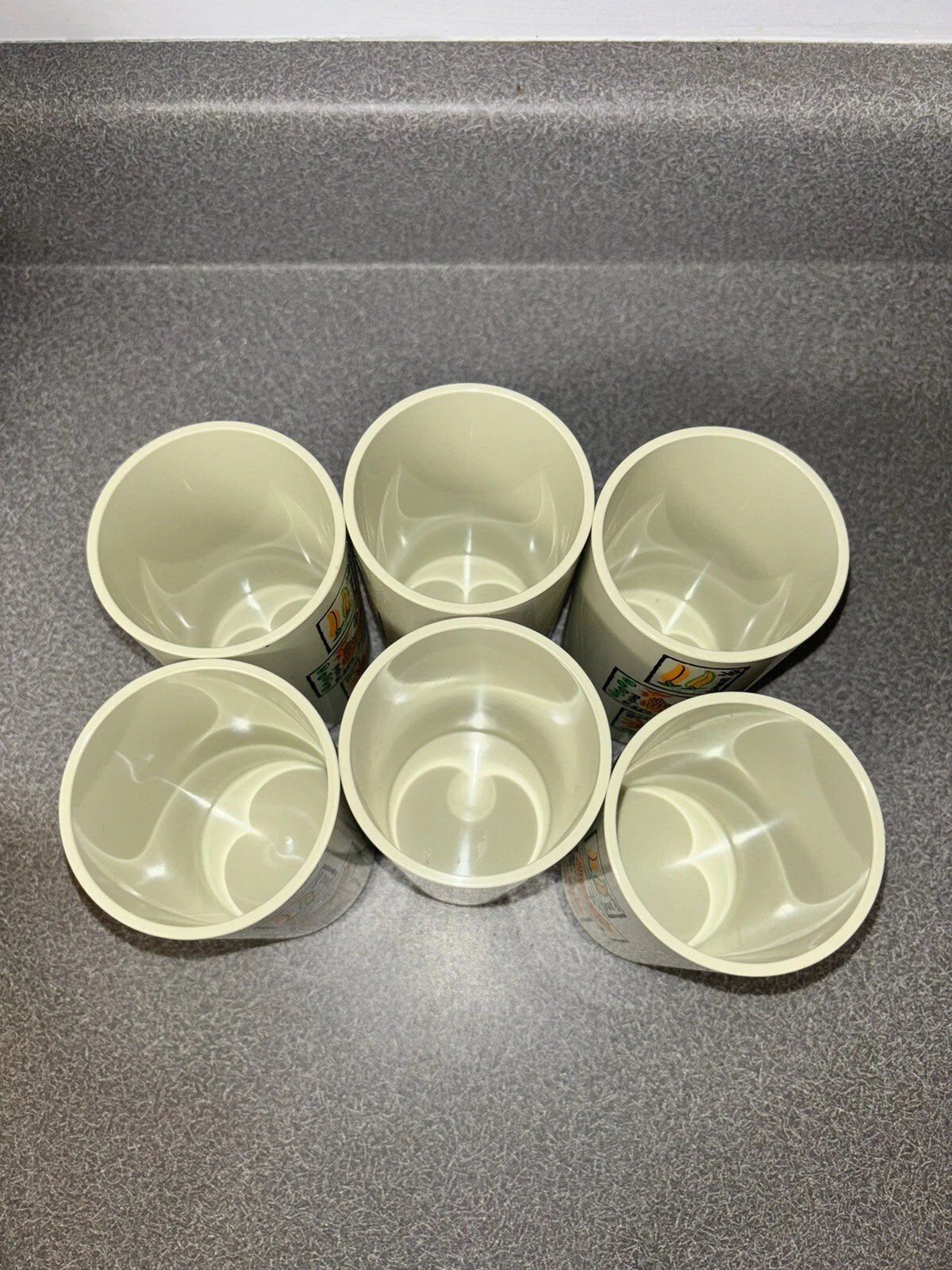 Vintage Loma Industries Farmer's Market Plastic Drinking Glasses Set of 6 MCM | eBay