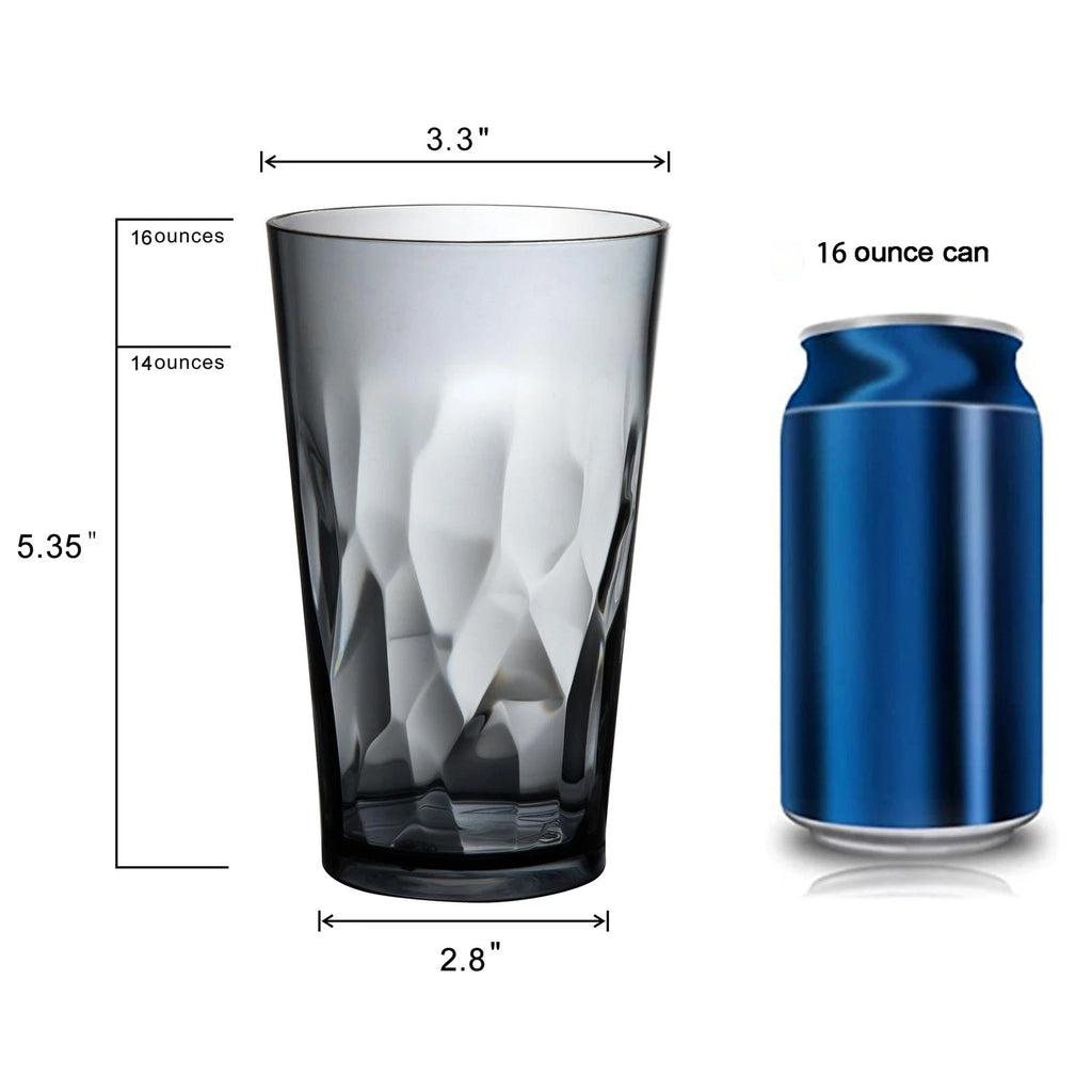 Unbreakable Plastic Drinking Glasses, Set of 6, Shatterproof Drinking Cups, P... | eBay