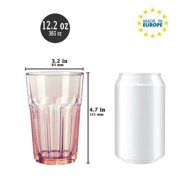 Lav Aras Beverage Glasses Set of 6, Drinking Glasses, 12.25 oz | eBay