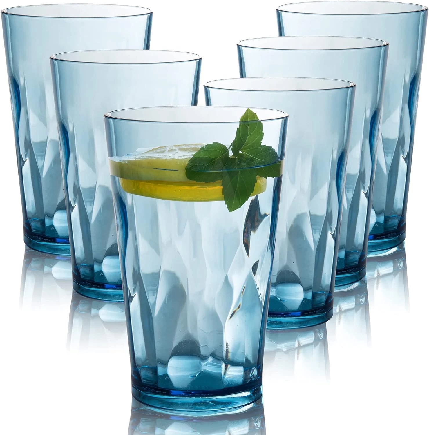 Set of 6 Unbreakable Plastic Drinking Glasses Shatterproof Reusable 16oz Tumbler | eBay