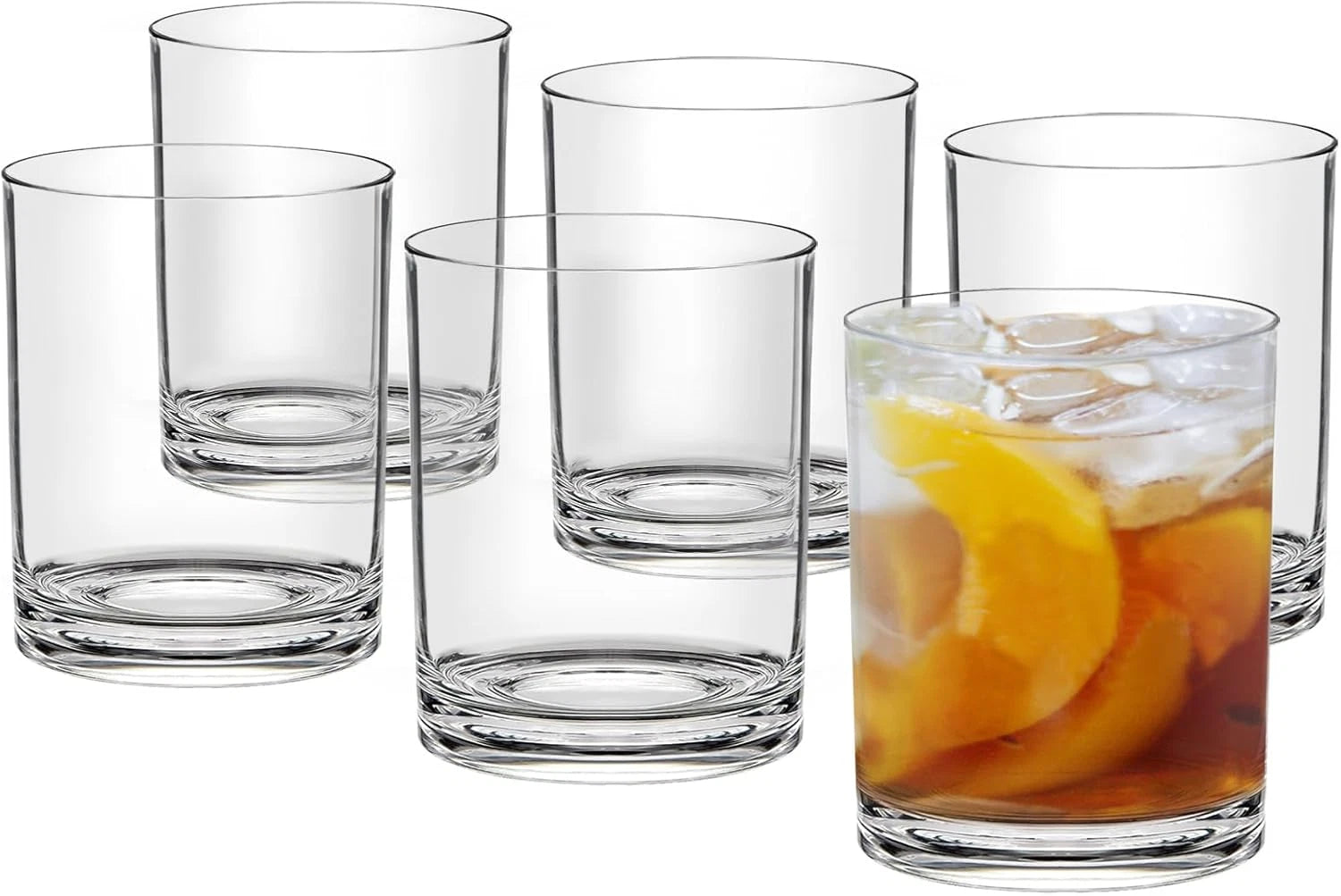 12Oz Plastic Drinking Glasses Set of 6, Reusable Plastic Cups - Dishwasher Safe, | eBay