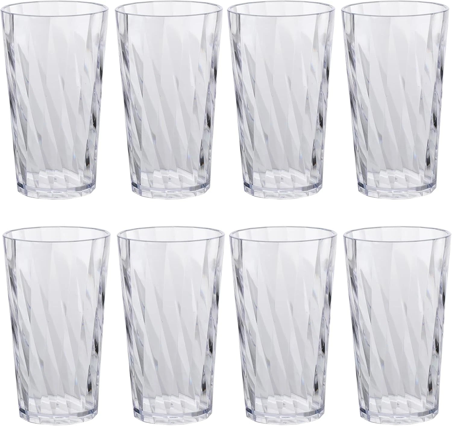 Unbreakable Plastic Drinking Glasses,Set of 8, Shatterproof Drinking Cups, Plast | eBay