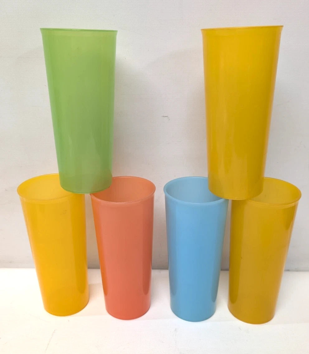 Vintage Tupperware #5107D Pastel 16 oz/470mL Tumblers Drinking Glasses Set of 6 | eBay