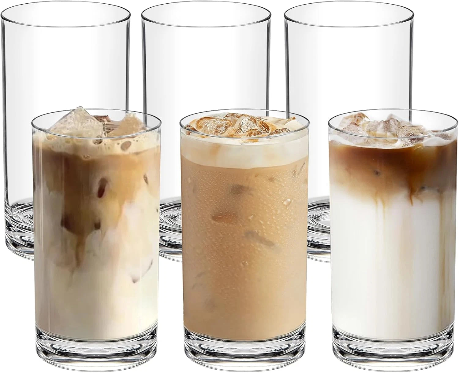 Shatterproof Plastic Drinking Glasses Set of 6, 17 Oz Clear Unbreakable Tumblers | eBay