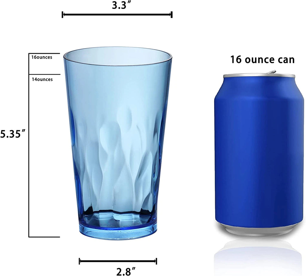 unbreakable Plastic Drinking Glasses [Set of 6] Shatterproof (16 Ounces) | eBay
