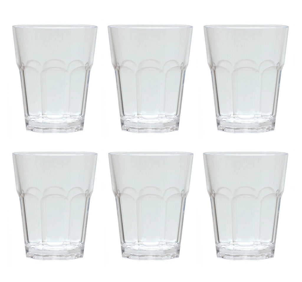 QG 12oz Clear Acrylic Plastic Drinking Rock Glass Tumbler Octangle Base Set of 6 | eBay