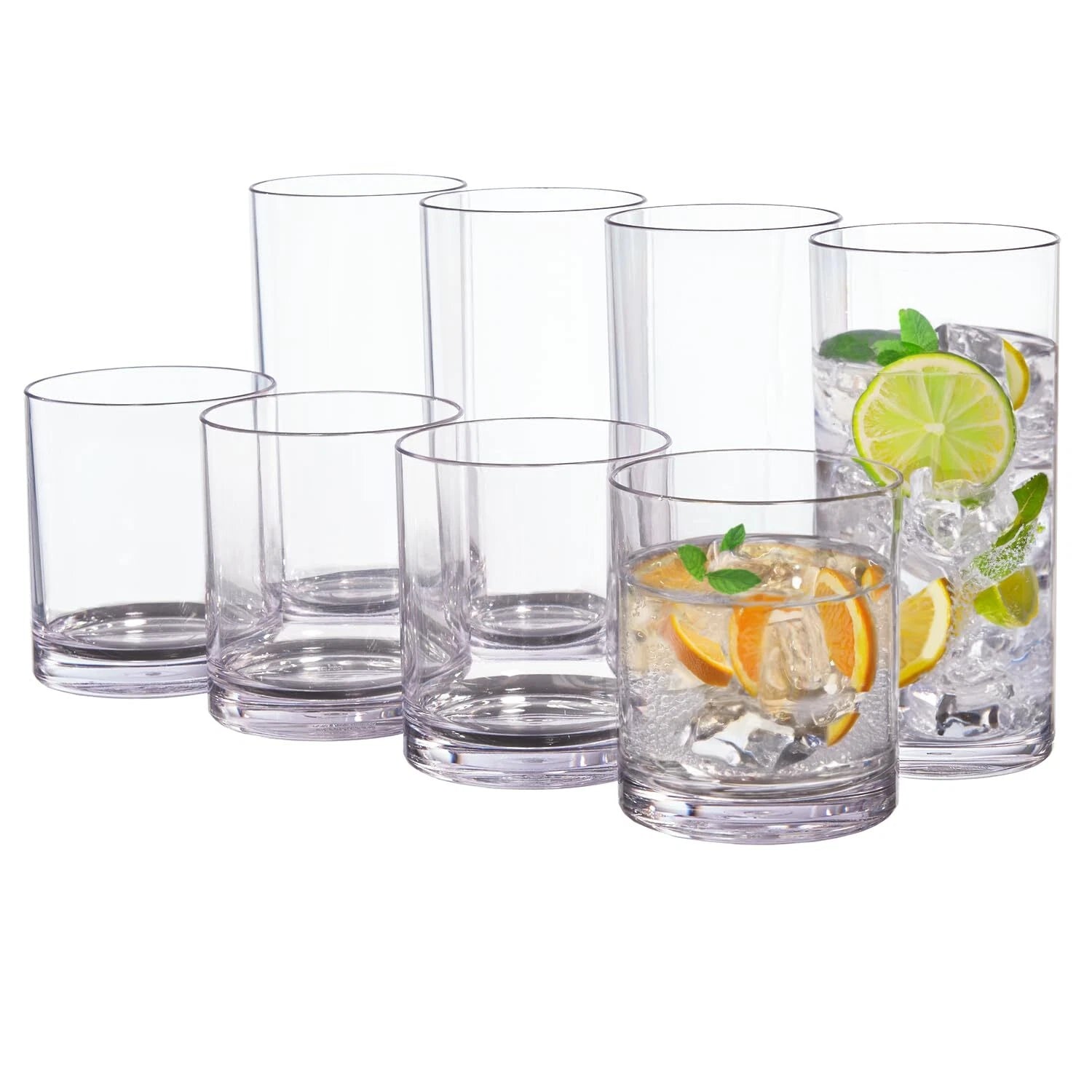 US Acrylic Classic Clear Plastic Reusable Drinking Glasses Set of 8 12oz Rock... 80844003023| eBay