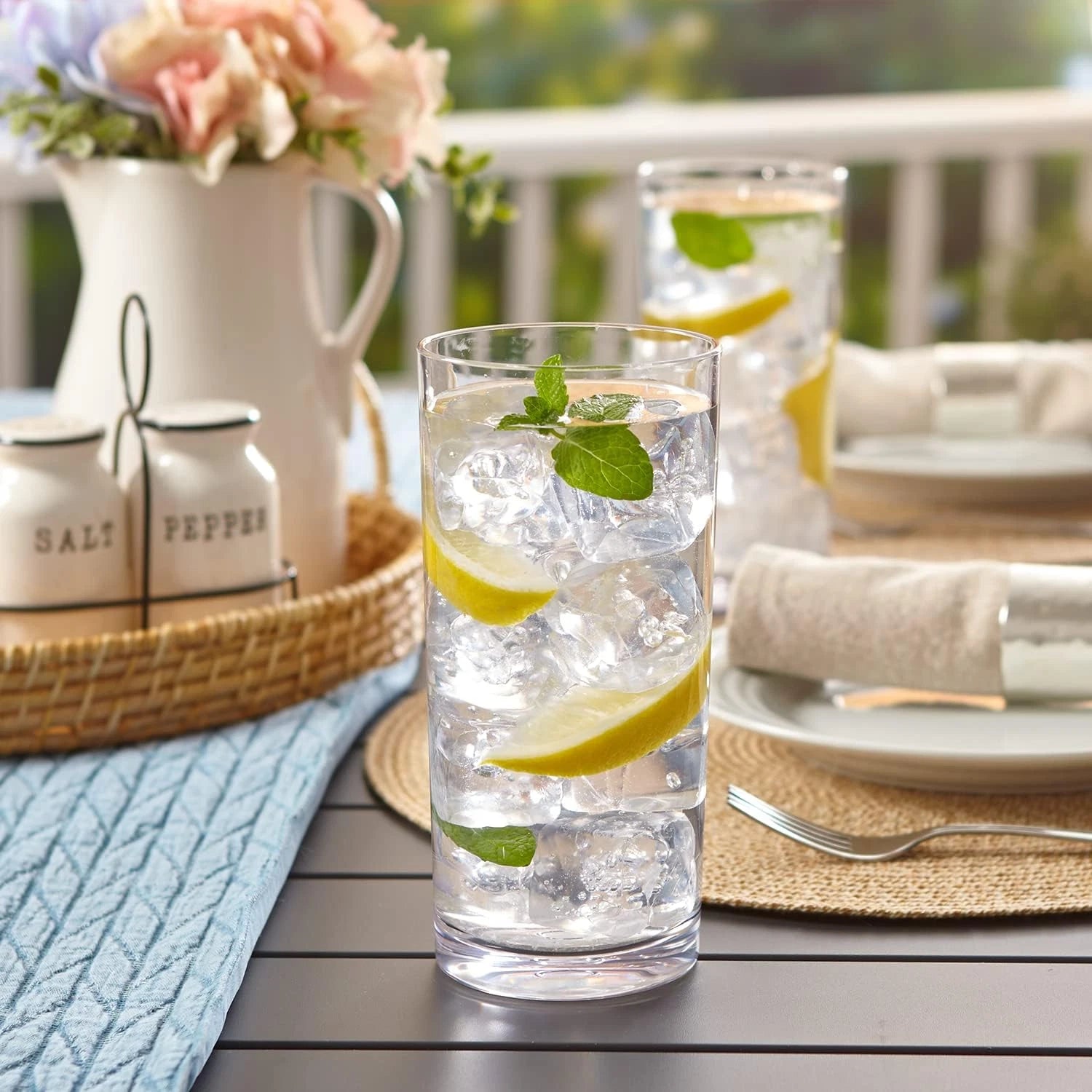 Classic Clear Plastic Reusable Drinking Glasses (Set of 6) 24Oz Iced-Tea Cups | | eBay