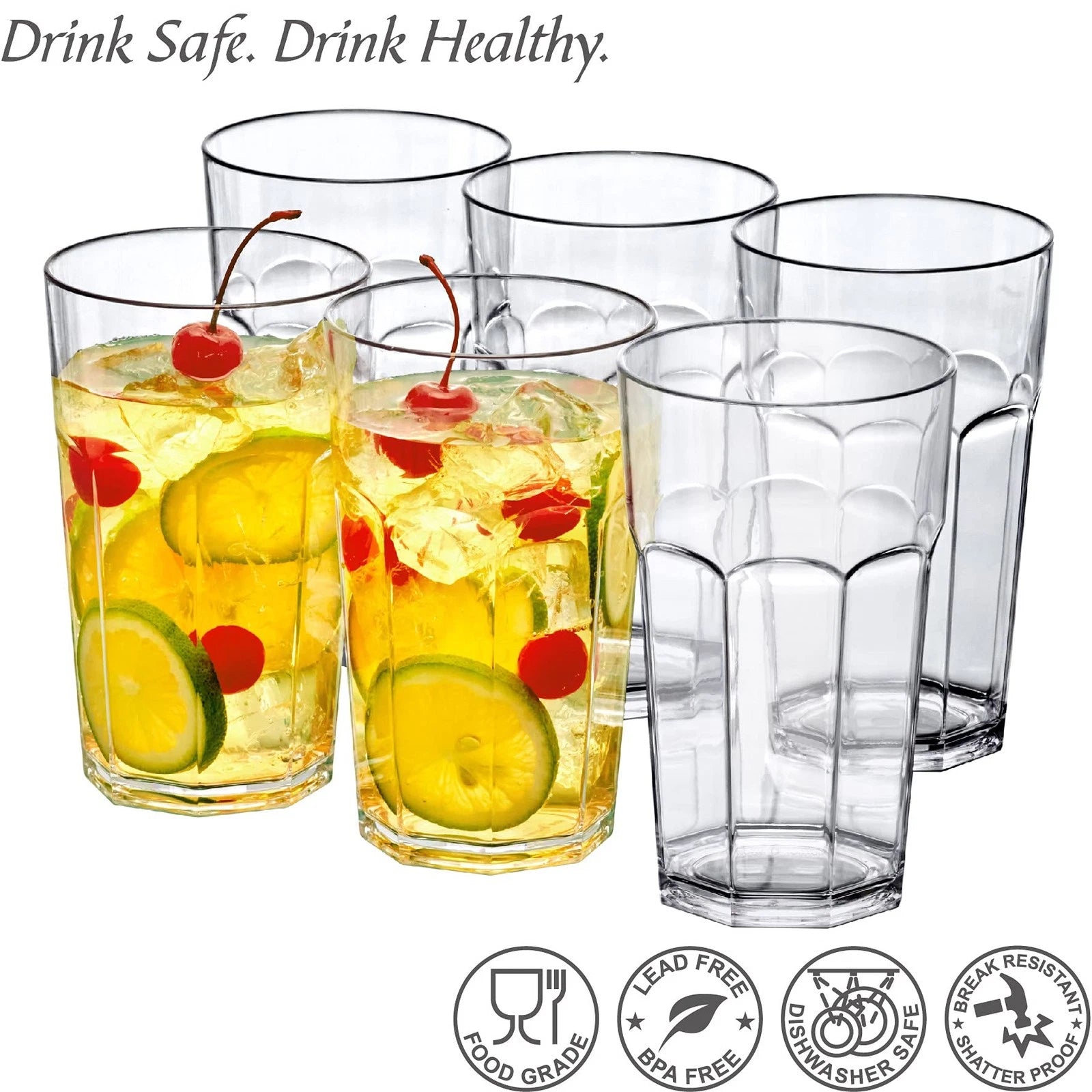 - Affinity - 20-Ounce Plastic Tumblers (Set of 6), Plastic Drinking Glasses, ... | eBay