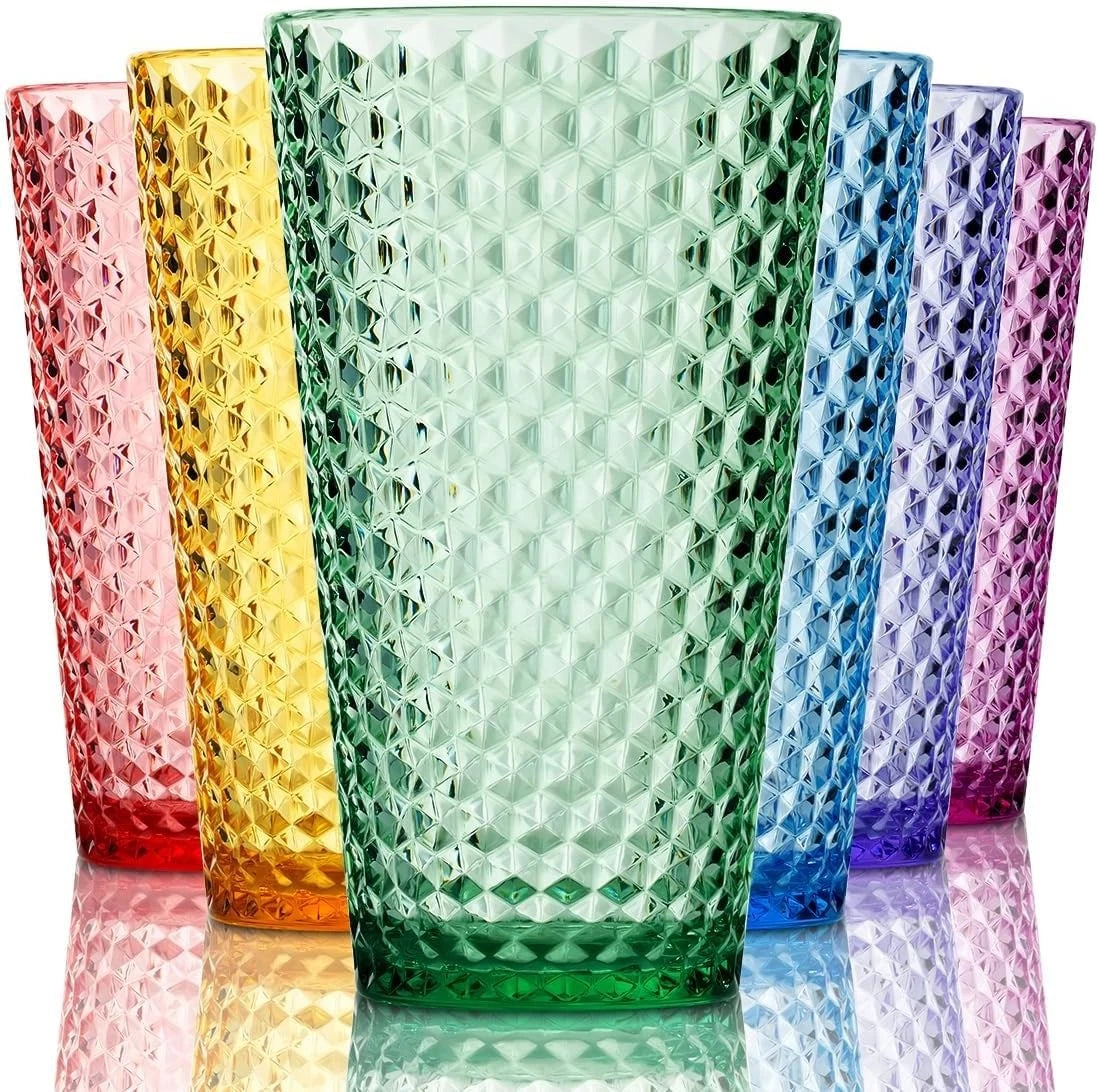 Laguna Plastic Drinking Glasses, Premium Quality Durable Set of 6, Multicolor | eBay