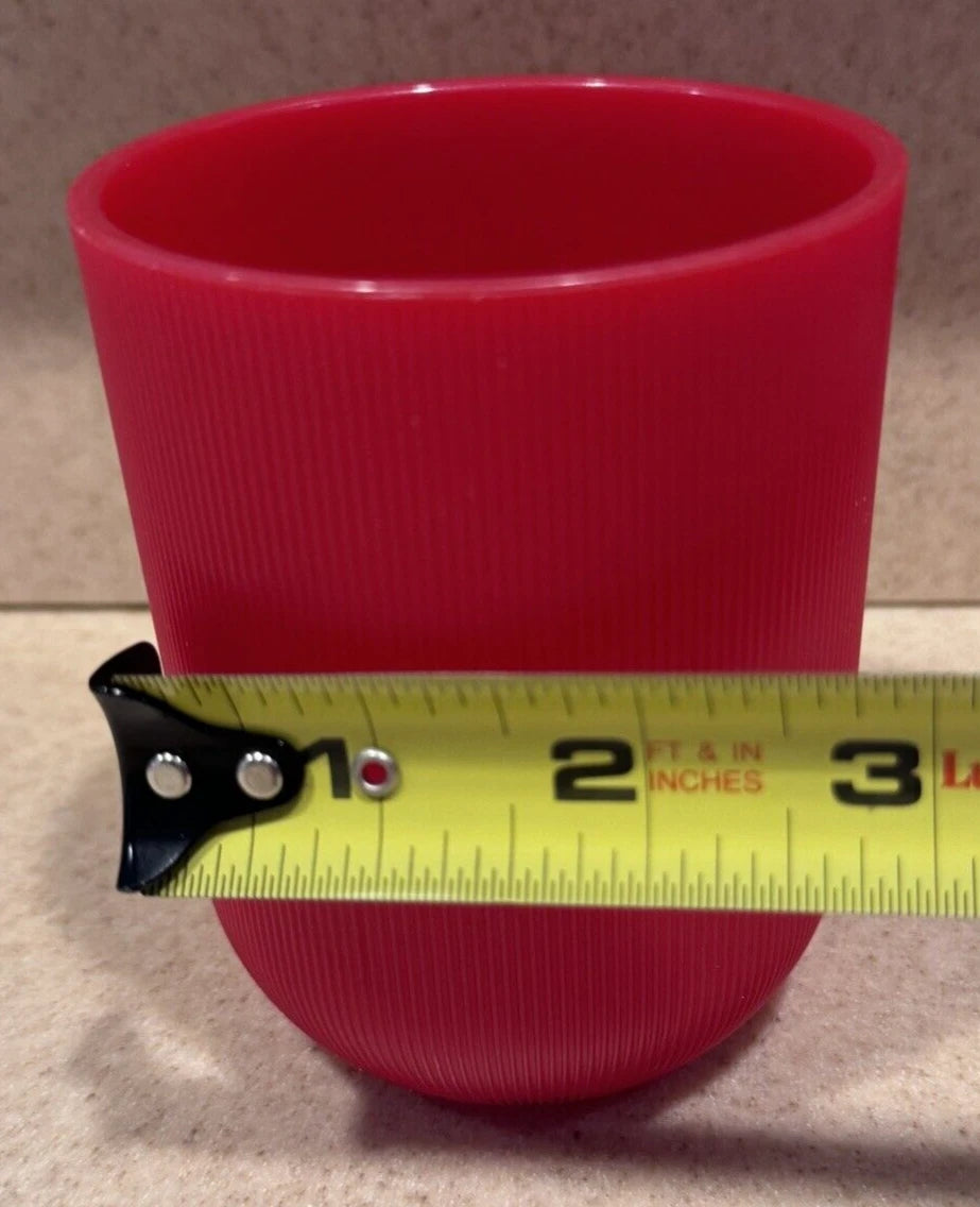 Vintage Majestic Ribbed Plastic Drinking Glass Cup Red 4" MCM 1960's set of 6 | eBay