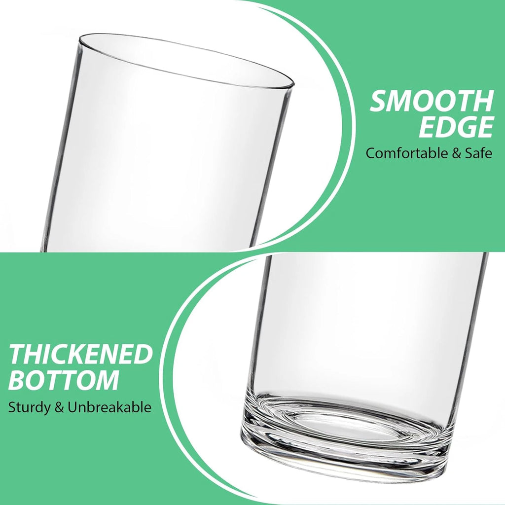 12Oz Plastic Drinking Glasses Set of 6, Reusable Plastic Cups - Dishwasher Safe, | eBay
