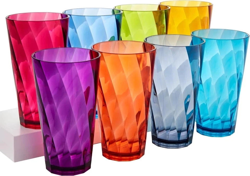 US Acrylic Optix Plastic Reusable Drinking Glasses (Set of 8) 20Oz Water Cups in | eBay