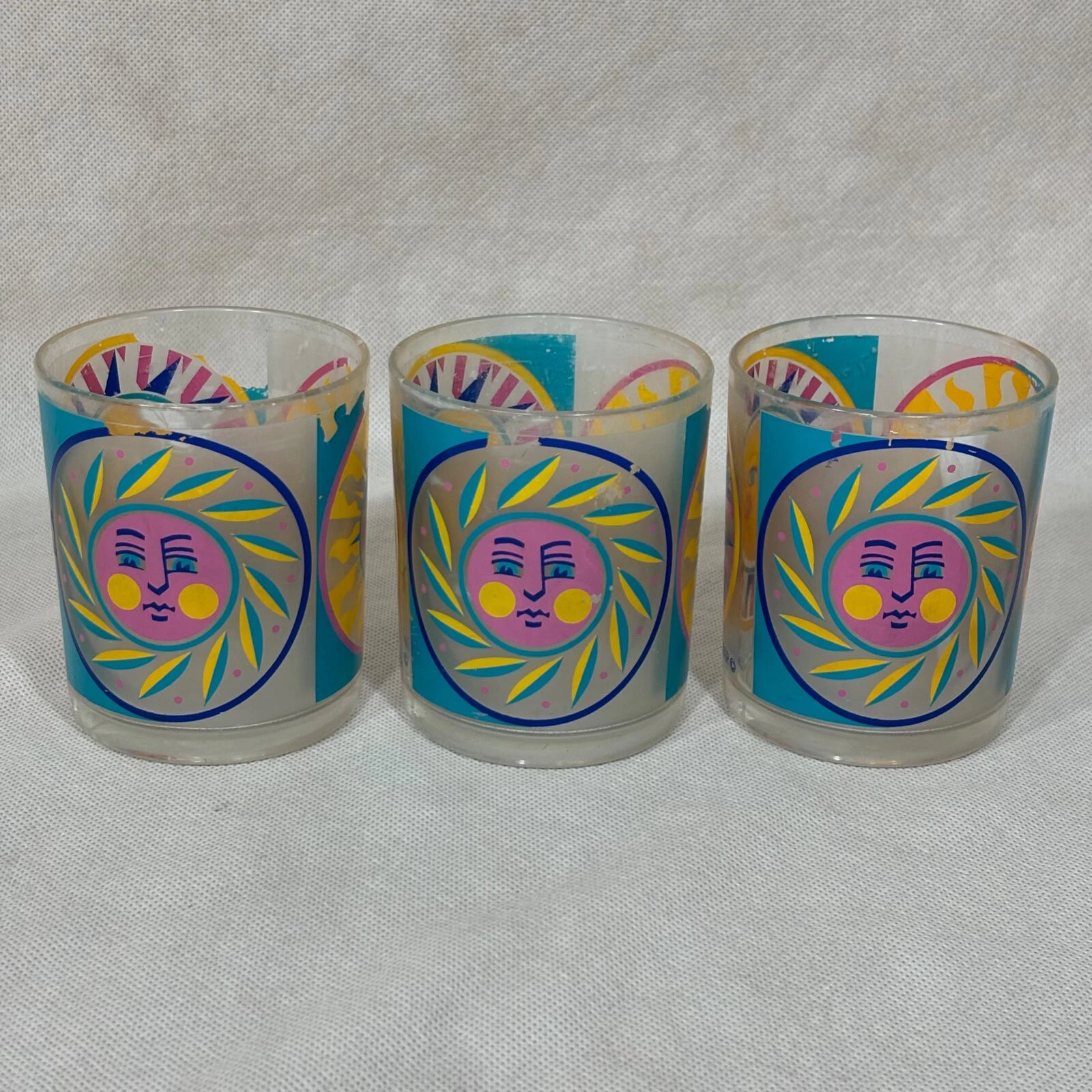 Vintage Acrylic Cups Stotter Sun Design Plastic Drinking Glasses Set of 6 | eBay