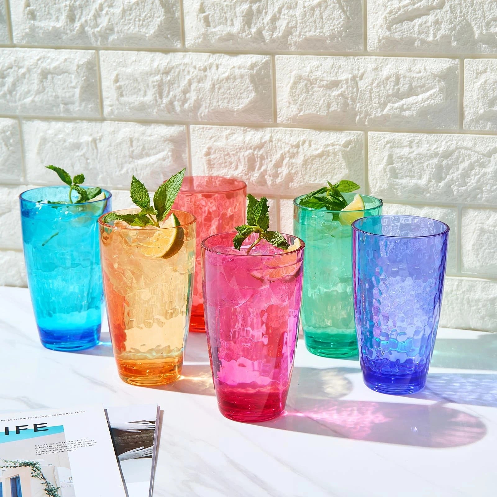 Iceberg Plastic Reusable Drinking Glasses (Set of 6) Restaurant Cups Style 19... | eBay