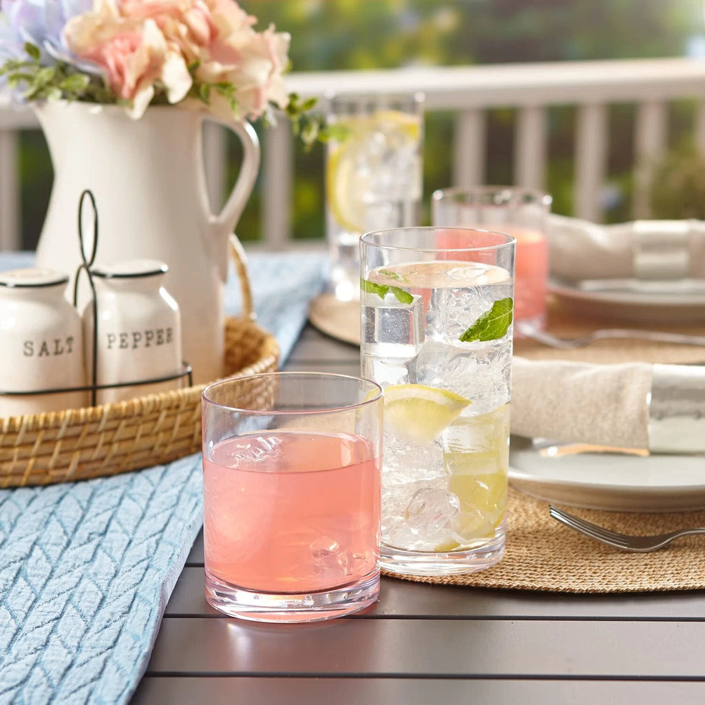 US Acrylic Classic Clear Plastic Reusable Drinking Glasses Set of 8 12oz Rock... 80844003023| eBay