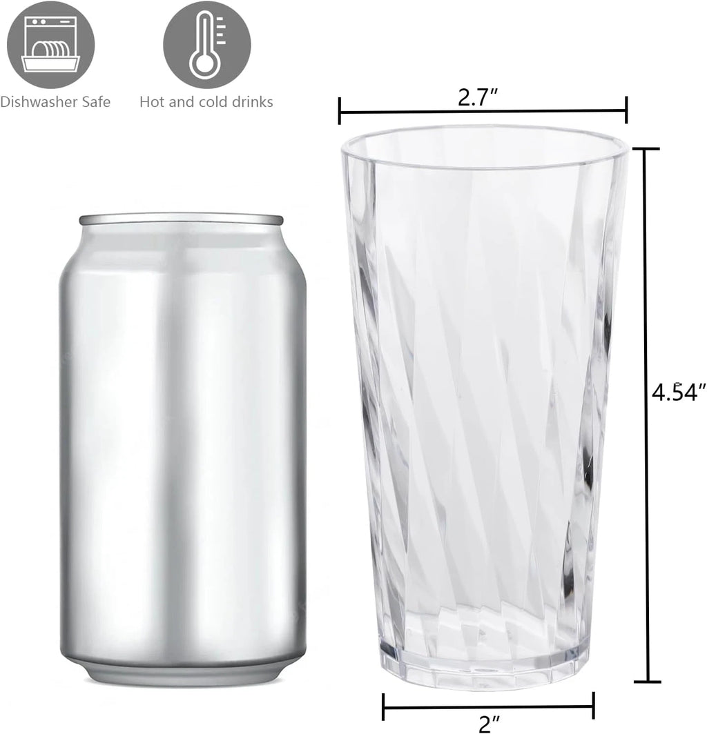 Unbreakable Plastic Drinking Glasses,Set of 8, Shatterproof Drinking Cups, Plast | eBay