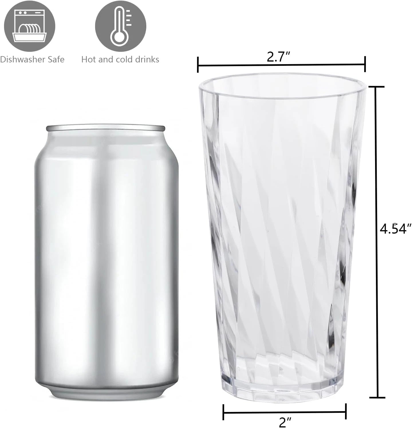 Unbreakable Plastic Drinking Glasses,Set of 8, Shatterproof Drinking Cups, Plast | eBay