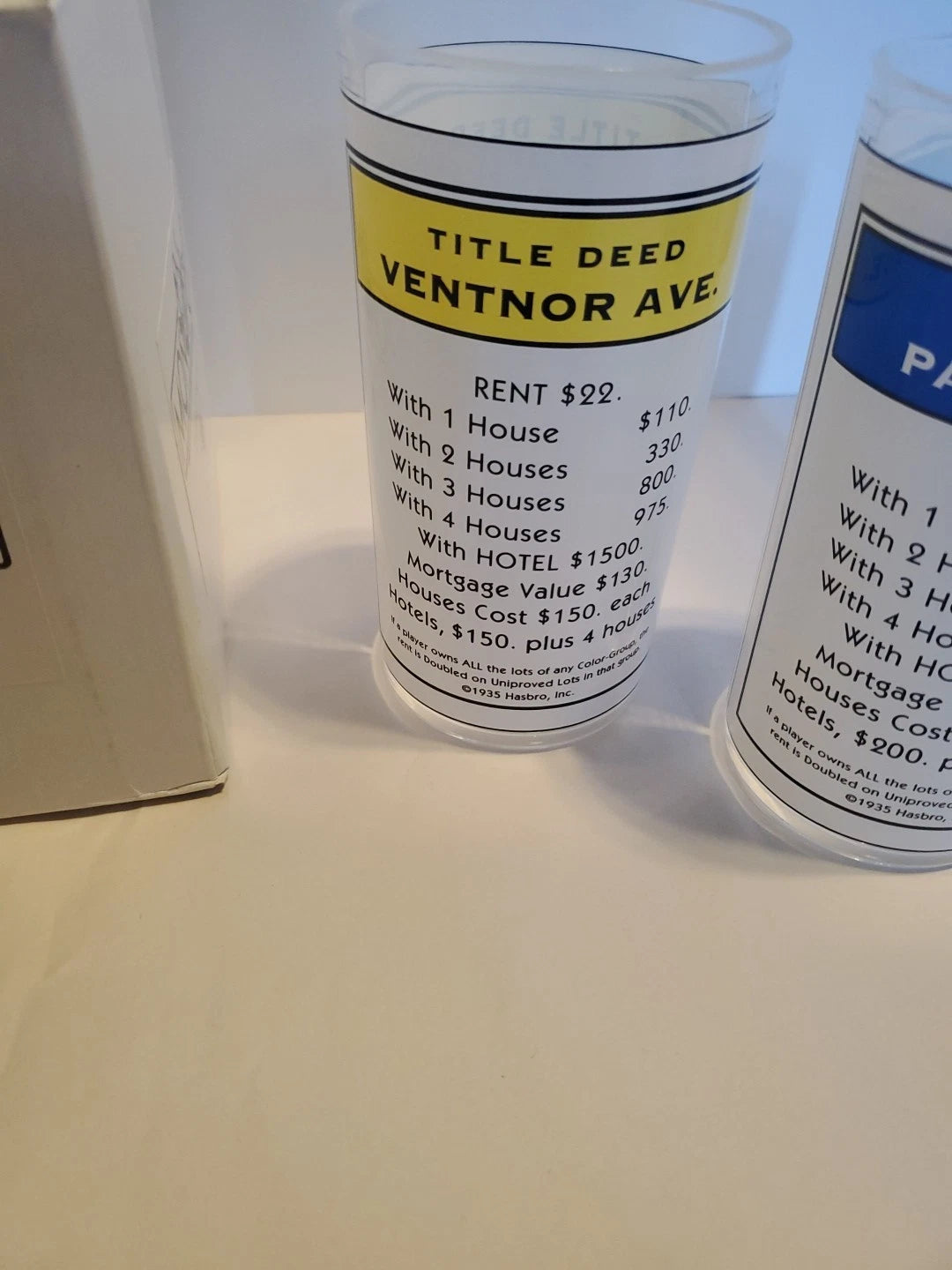 Vntg 1999 Monopoly Dept 56 set of 4 plastic drinking glasses - boardgame | eBay