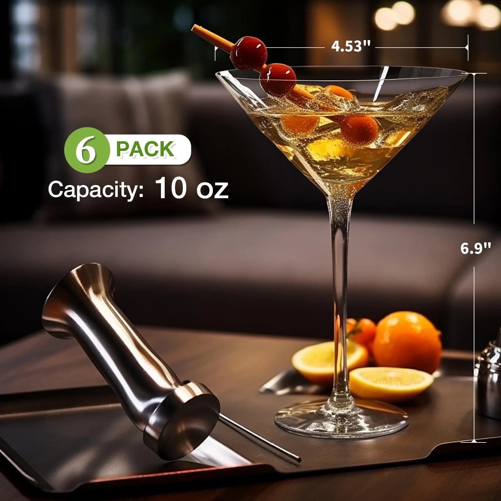 Unbreakable Martini Glasses Set of 6, 10 oz Plastic Martini Cocktail Glasses ... | eBay