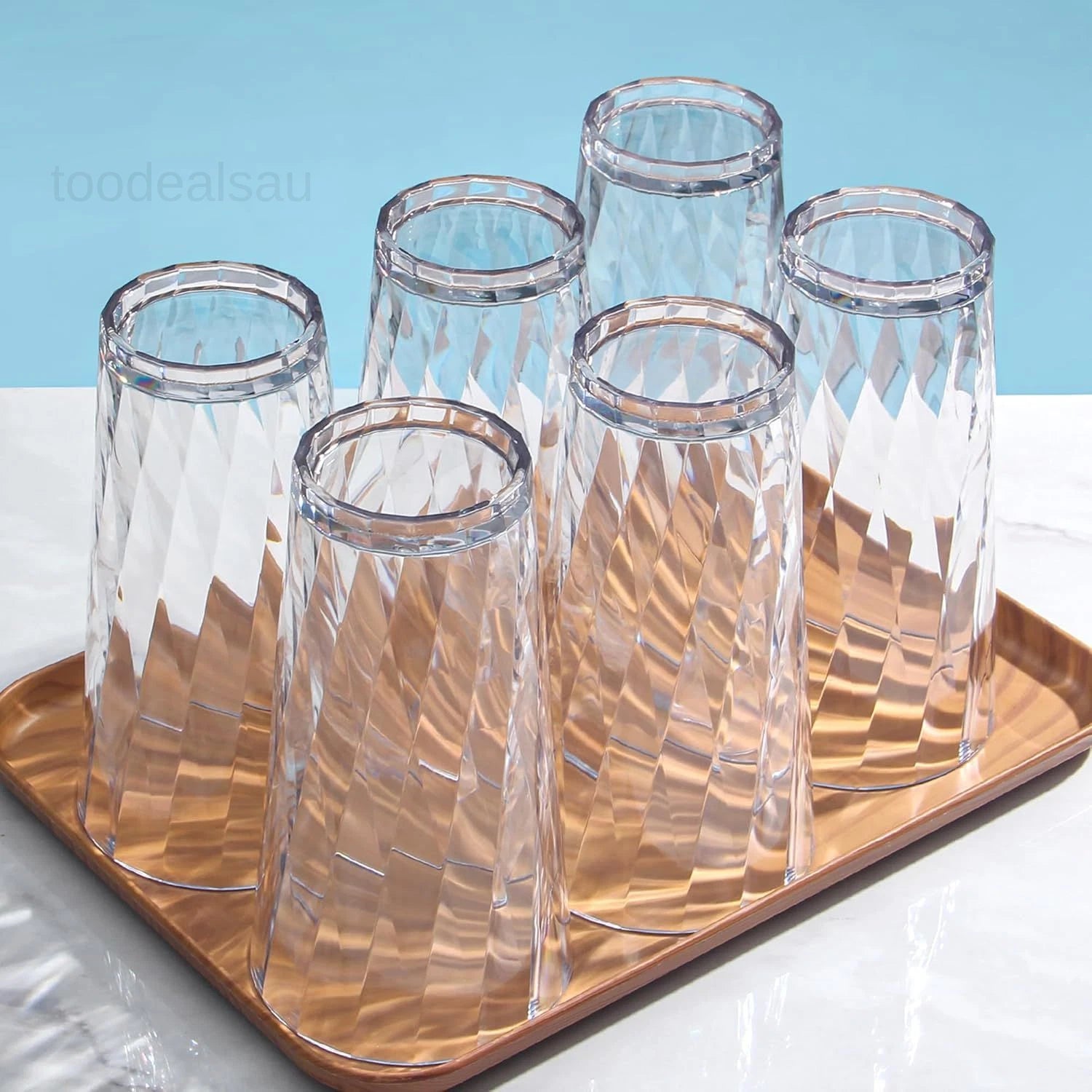 unbreakable Plastic Drinking Glasses,Set of 6, Shatterproof 20oz-A, Clear | eBay