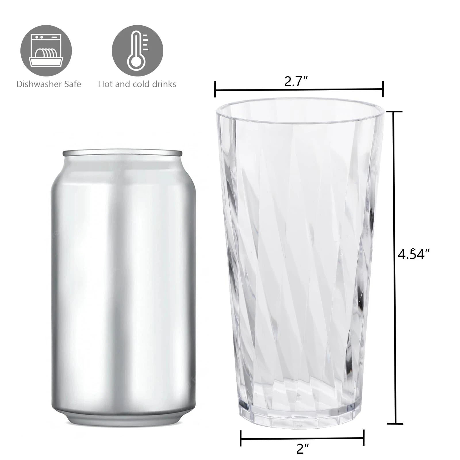 unbreakable Plastic Drinking Glasses,Set of 8, Shatterproof Drinking Cups, Pl... | eBay