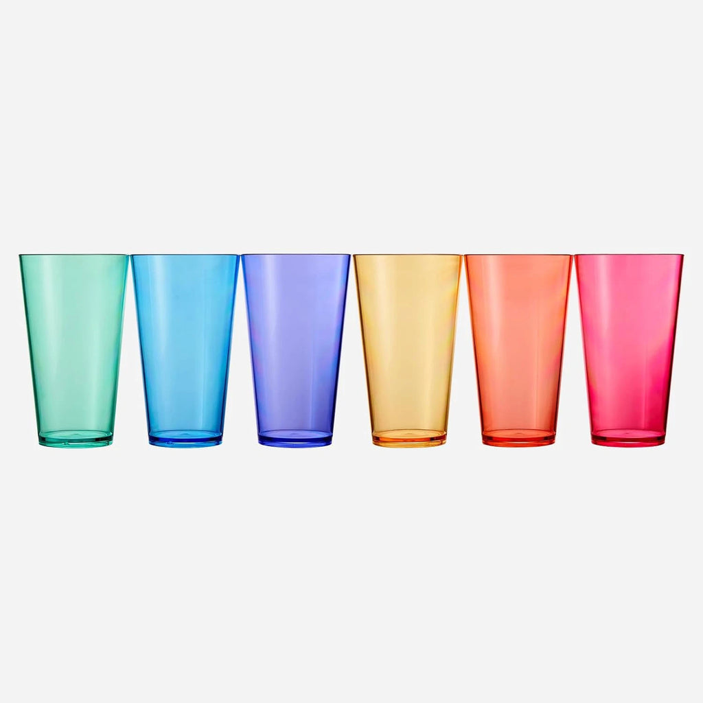 Classic Plastic Reusable Drinking Glasses (Set of 6) Restaurant Cups Style 20 Oz | eBay