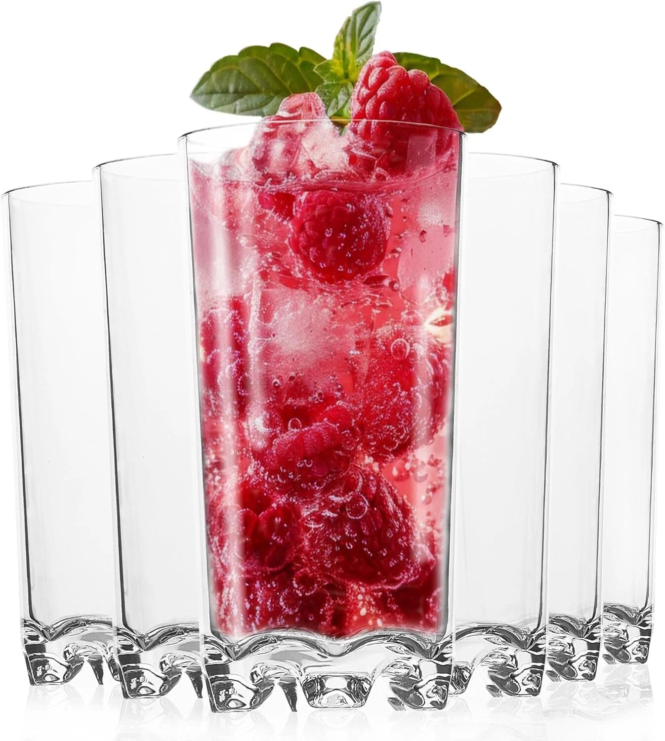 Unbreakable Plastic Water Drinking Glasses Set of 6,12oz Highball Tall Clear Cup | eBay