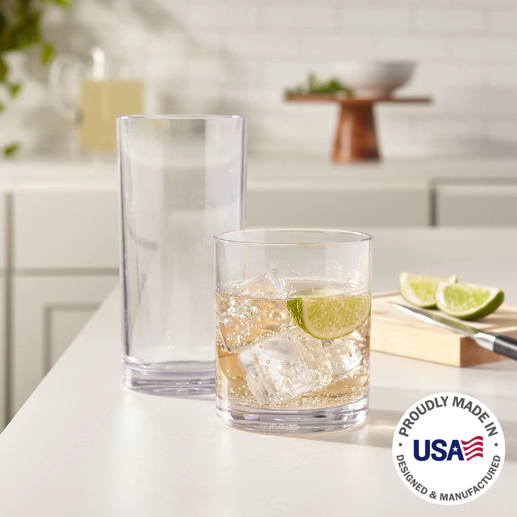 US Acrylic Classic Clear Plastic Reusable Drinking Glasses (Set of 8) 12oz Ro... 80844003023| eBay