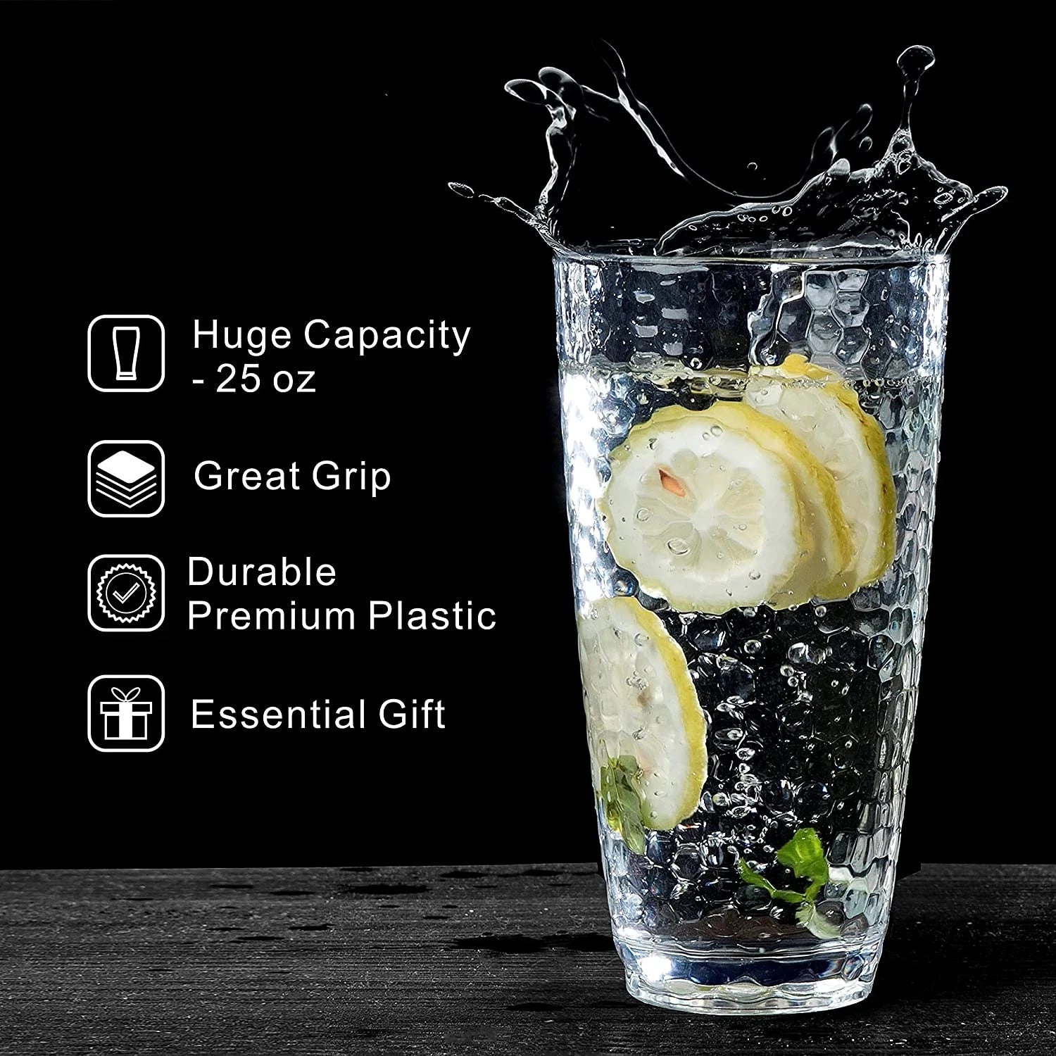 Set of 6 Large Water, Tumbler Set 25 oz Highball Drinking Glasses (Clear) | eBay