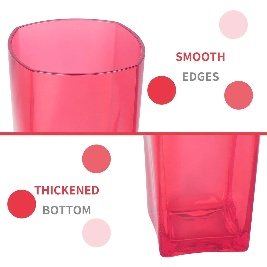Unbreakable Red Plastic Drinking Glasses Set of 6, 20 oz BPA-Free Tumblers | eBay