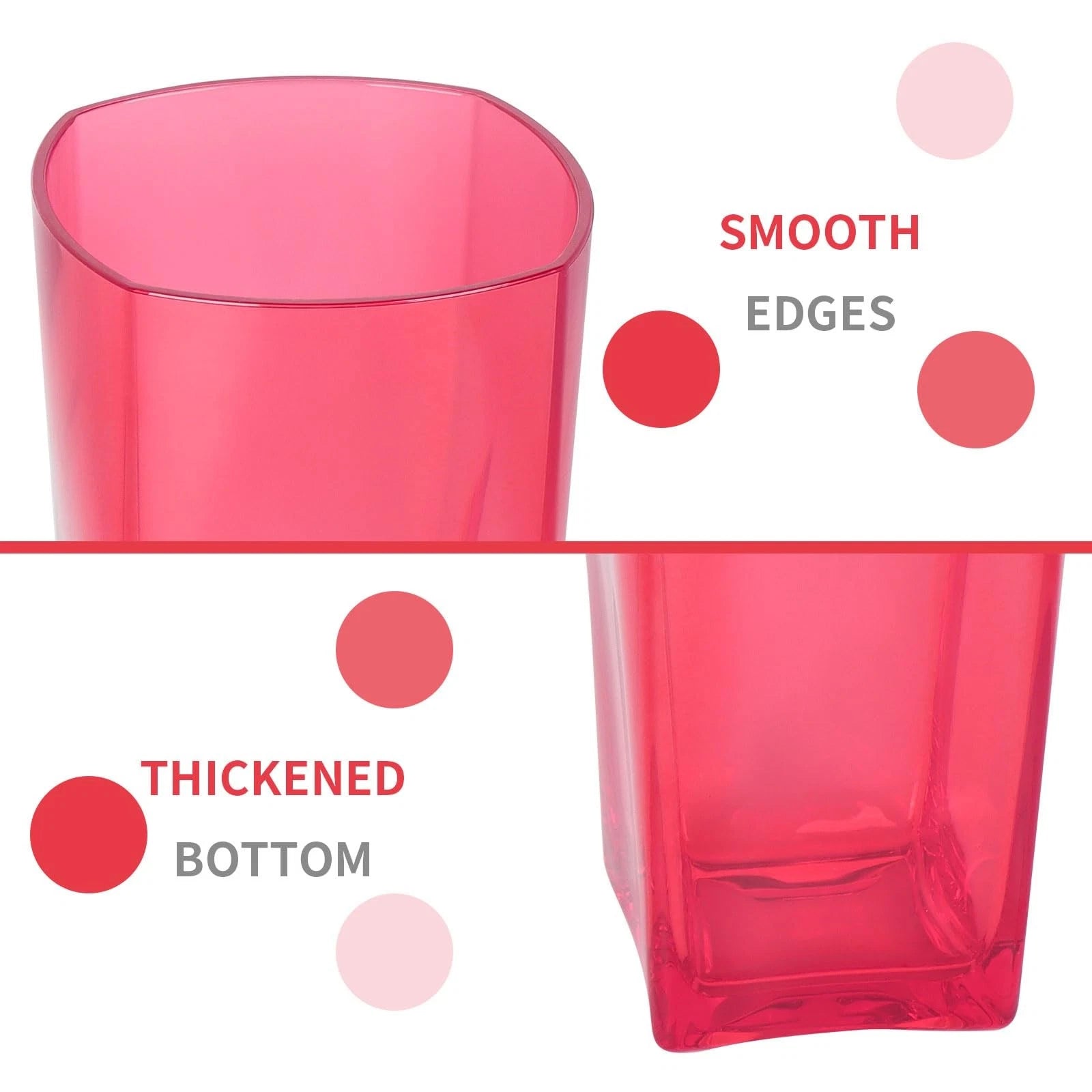 Unbreakable Red Plastic Drinking Glasses Set of 6, 20 oz BPA-Free Tumblers | eBay