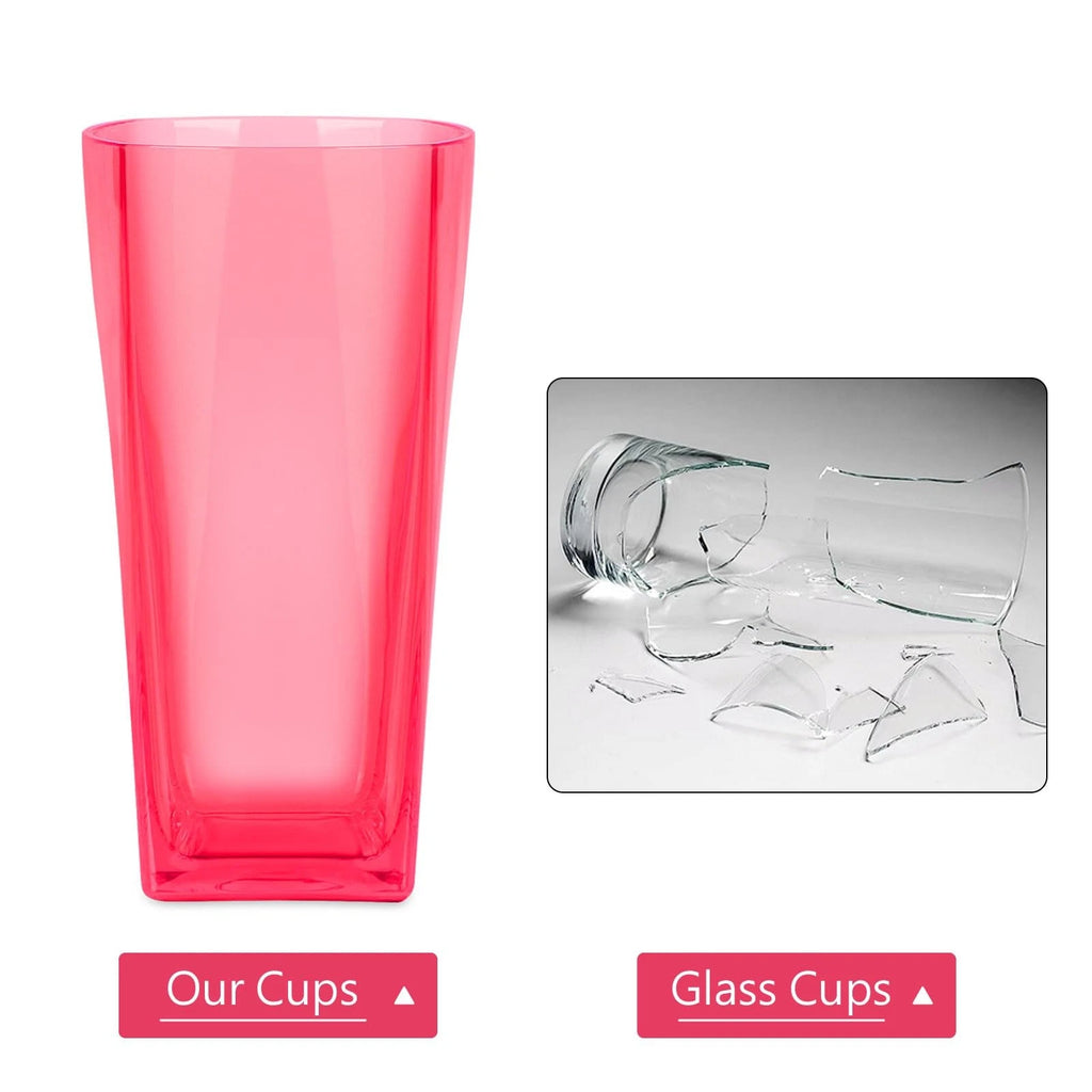 Unbreakable Red Plastic Drinking Glasses Set of 6, 20 oz BPA-Free Tumblers | eBay