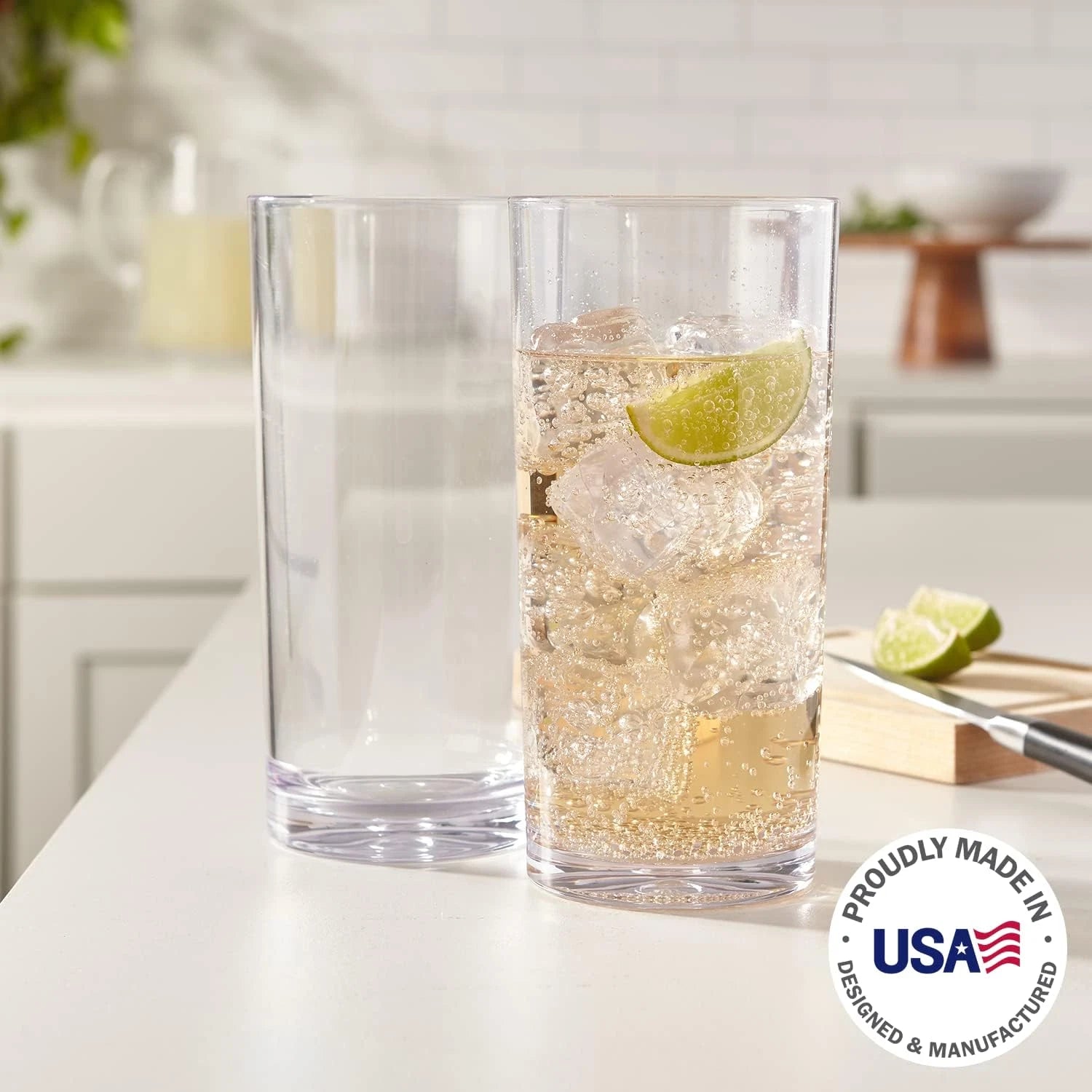 Classic Clear Plastic Reusable Drinking Glasses (Set of 6) 24Oz Iced-Tea Cups | | eBay