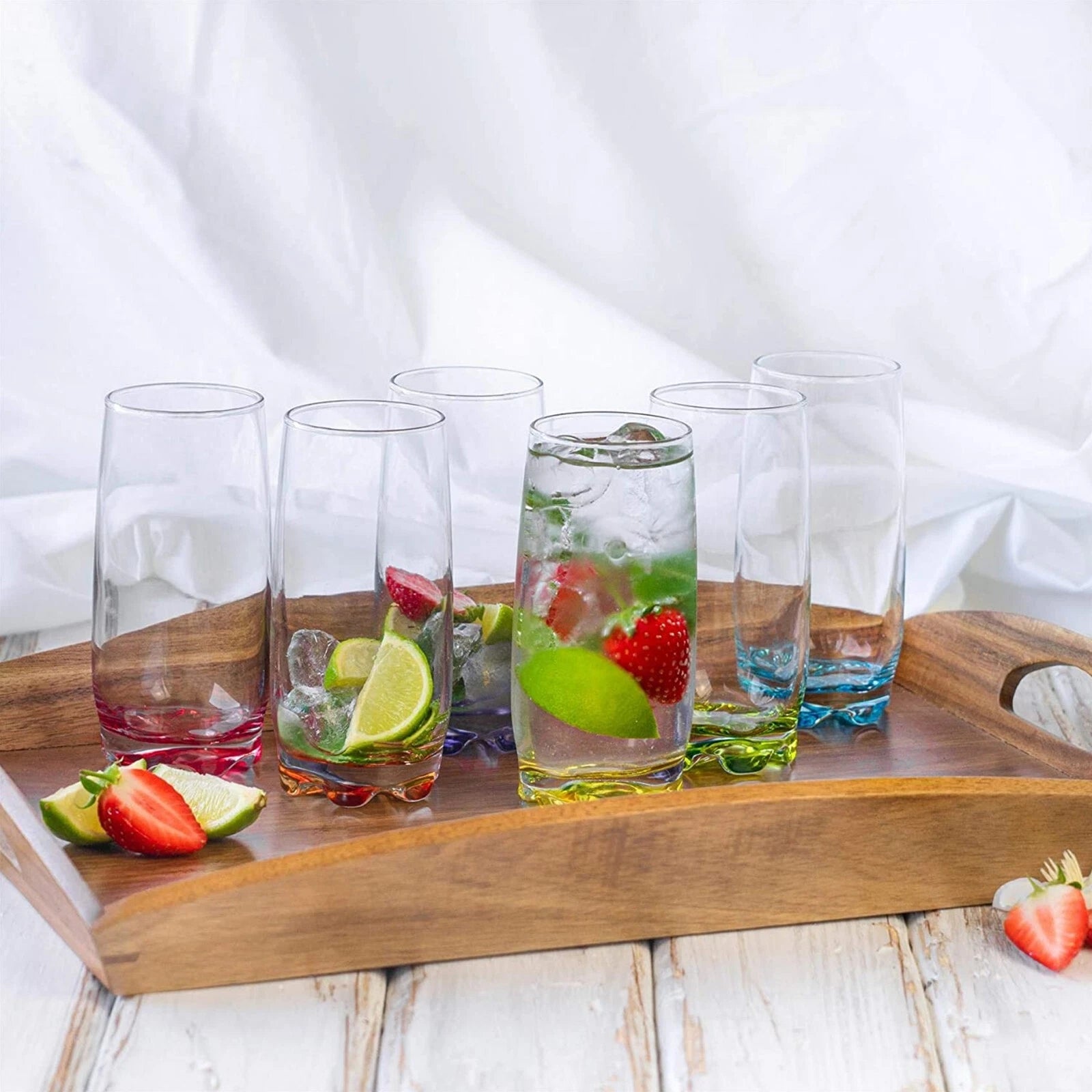 LAV Drinking Glasses Set of 6, Long Colorful Tumbler, 13 oz | eBay