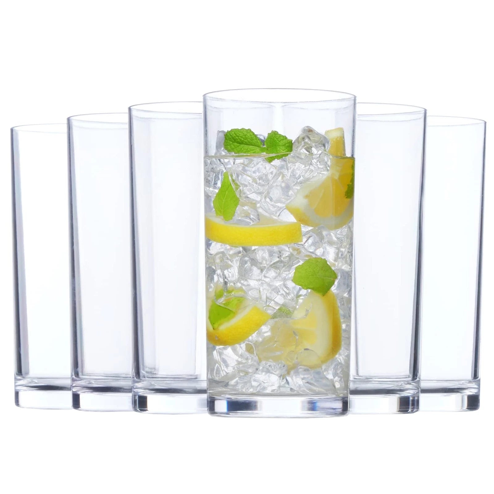 16oz BPA-Free Acrylic Tumblers, Set of 6, Clear Drinking Glasses - USA Made | eBay