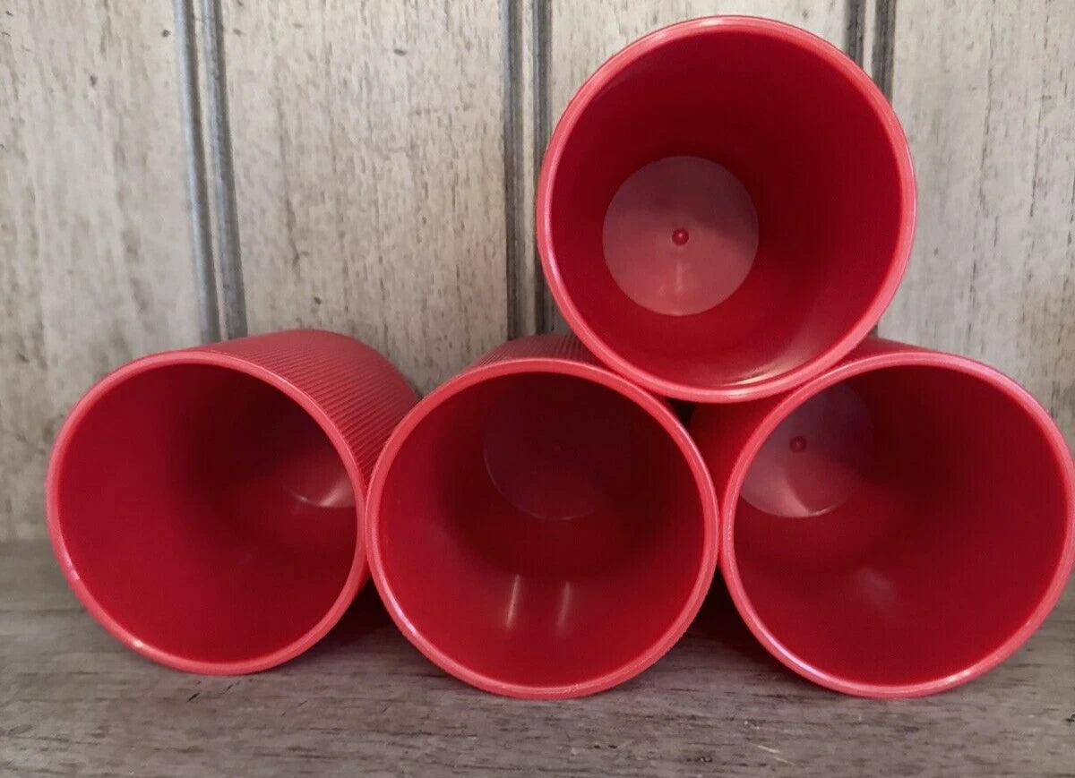 Vintage Majestic Ribbed Plastic Drinking Glass Cup Red 4" MCM 1960's set of 6 | eBay