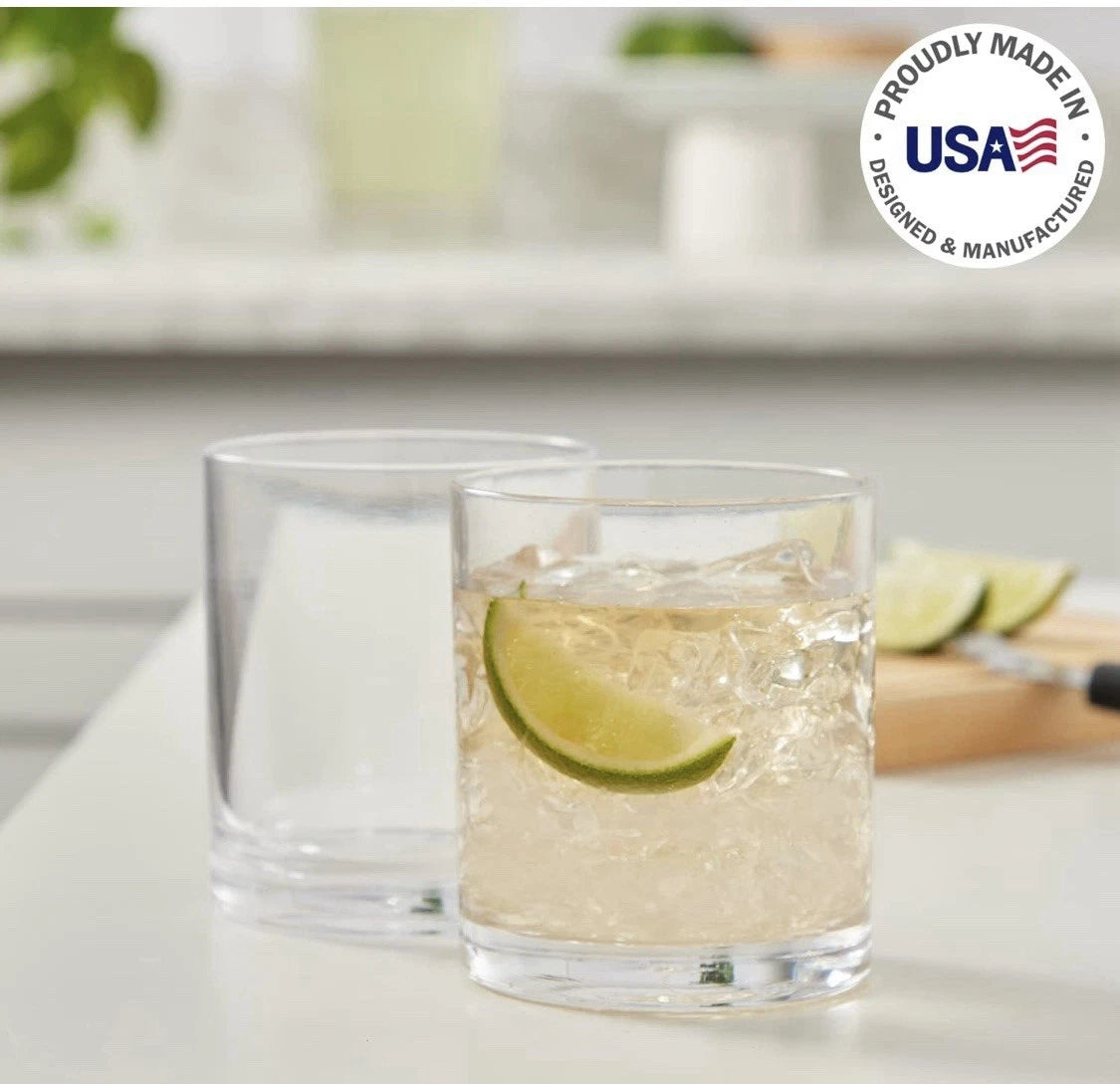 US Acrylic Classic Clear Plastic Reusable Drinking Glasses (Set of 6) 12oz Cups | eBay