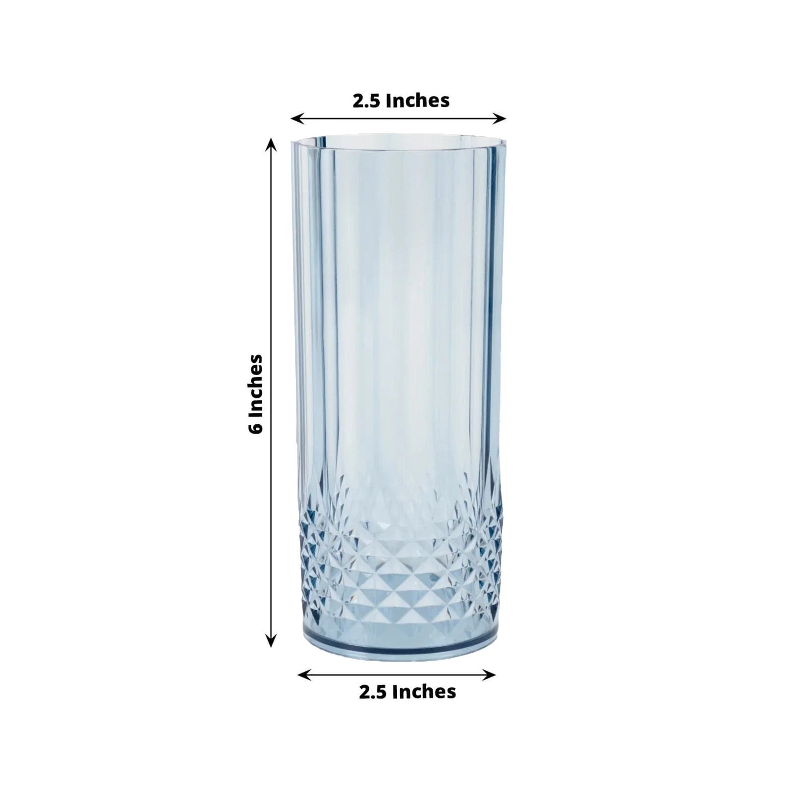 6 Dusty Blue 14 oz Crystal Plastic Drinking Glasses Party Events Tableware | eBay