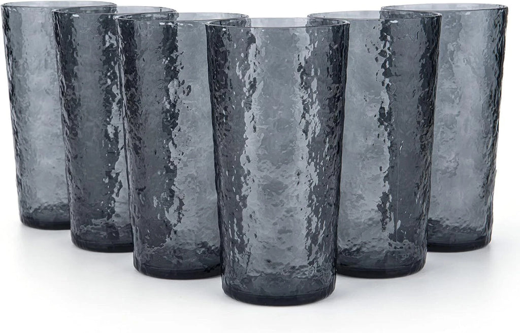 18-ounce Acrylic Highball Glasses Plastic Tumbler, set of 6 Smoke Gray | eBay