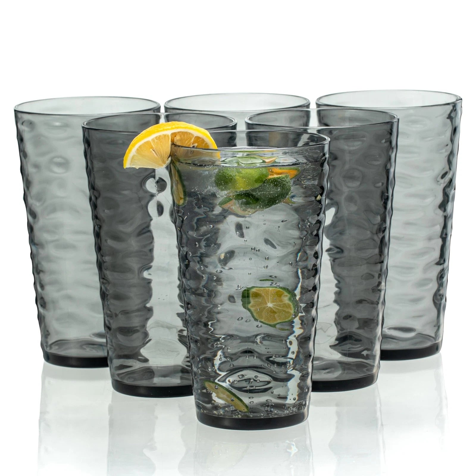 20-ounce Plastic Tumblers, Acrylic Drinking Glasses High-Balls, set of 6 Gray... | eBay