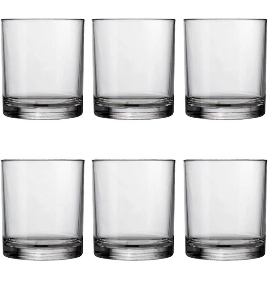 US Acrylic Classic Clear Plastic Reusable Drinking Glasses (Set of 6) 12oz Cups | eBay