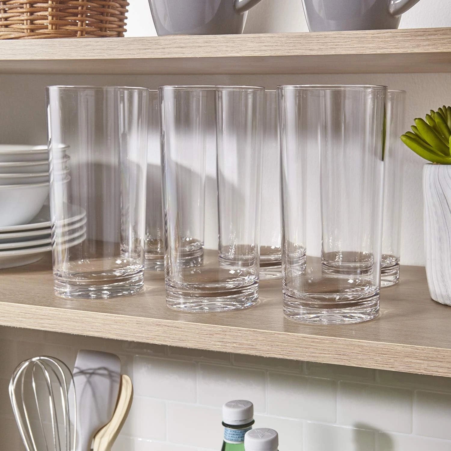 Classic Clear Plastic Reusable Drinking Glasses (Set of 6) 24Oz Iced-Tea Cups | | eBay