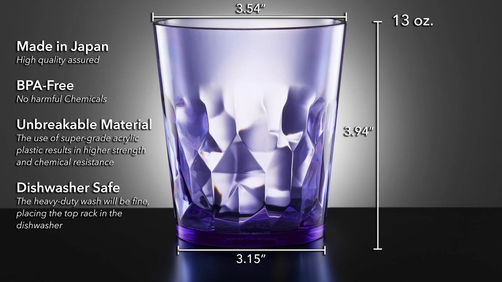 13oz Unbreakable Premium Drinking Glasses Set of 6 - Made in Japan - Super Grade 641945603491| eBay