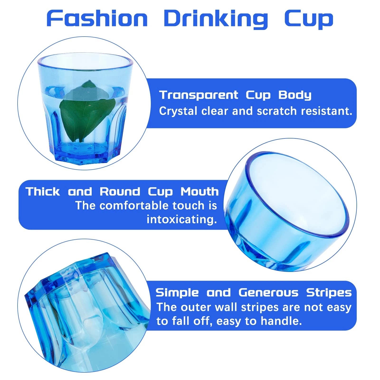 Plastic Drinking Glasses Set of 6 Unbreakable Coloured Water Tumbler Acrylic ... | eBay