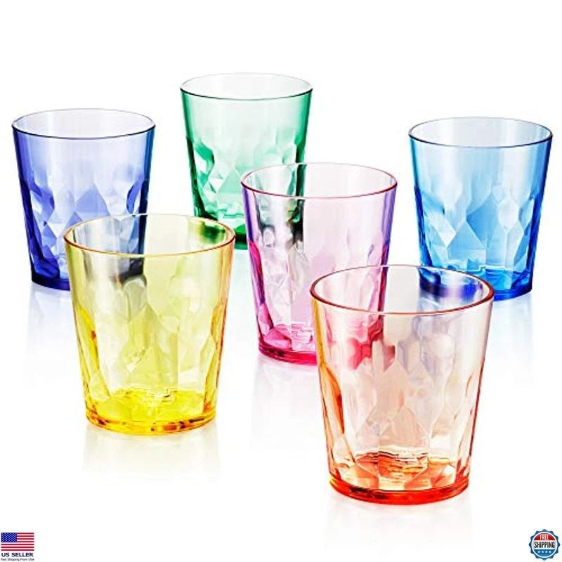 Unbreakable 13oz Acrylic Drinking Glasses Set of 6 - Dishwasher Safe Tumblers | eBay